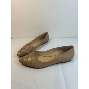 Franco Sarto Taupe Pointed Toe Leather Flats